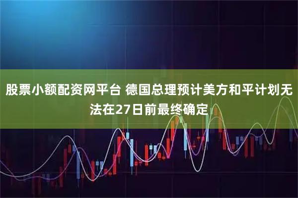 股票小额配资网平台 德国总理预计美方和平计划无法在27日前最终确定